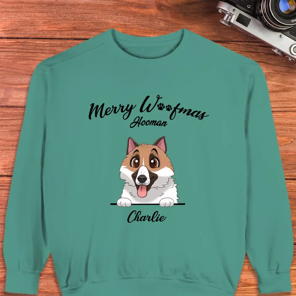 Merry Woofmas - Custom Name - Personalized Gifts For Dog Lovers - T-shirt