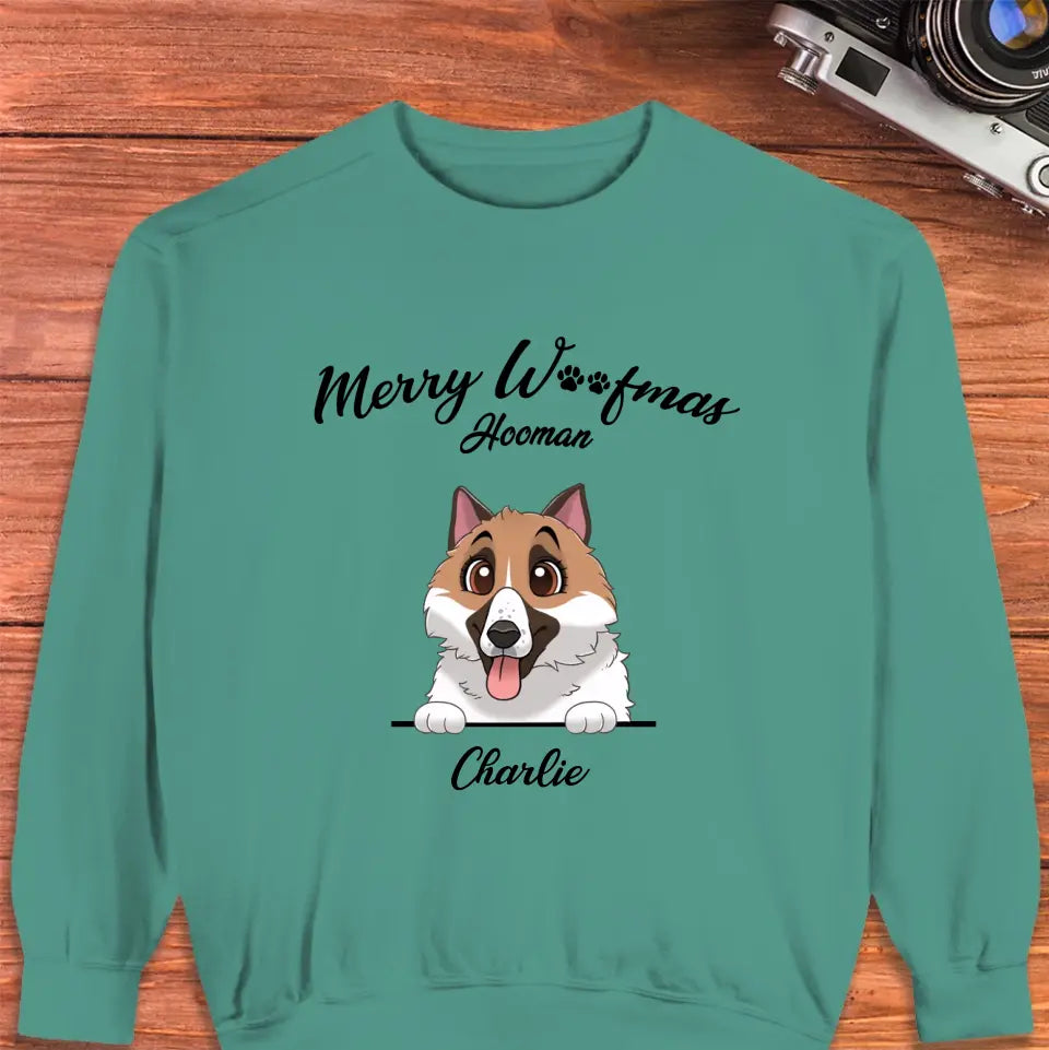 Merry Woofmas - Custom Name - Personalized Gifts For Dog Lovers - Sweater