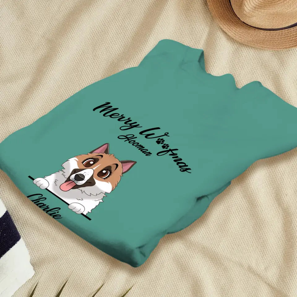 Merry Woofmas - Custom Name - Personalized Gifts For Dog Lovers - T-shirt