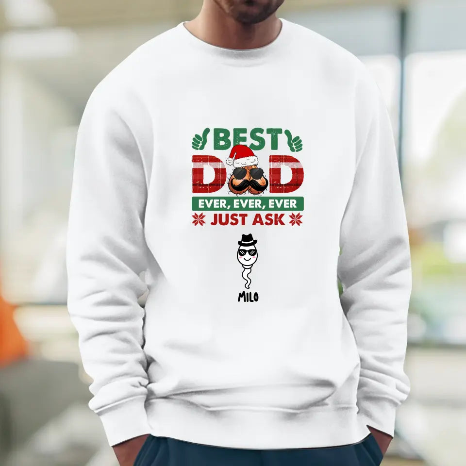 Best Dad Ever -  Custom Name - Personalized Gifts For Dad - Family Sweater