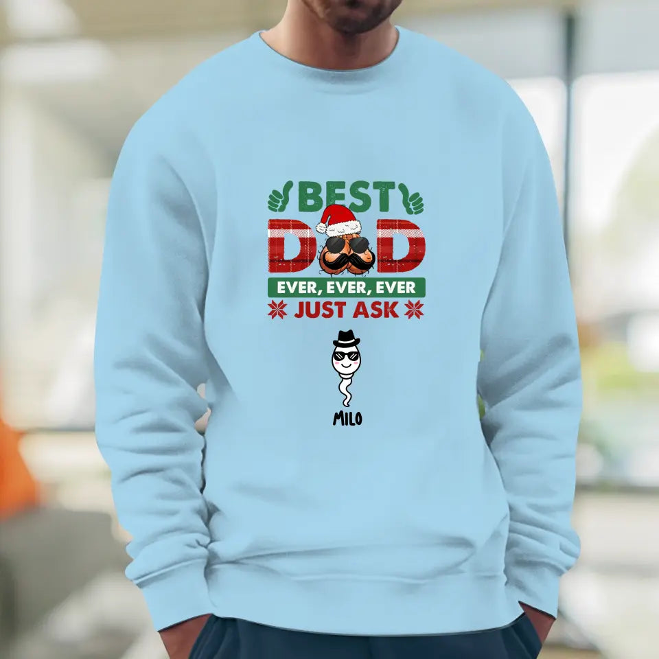 Best Dad Ever -  Custom Name - Personalized Gifts For Dad - Family Sweater