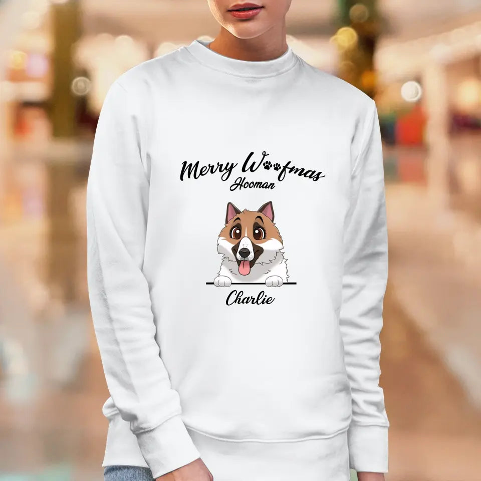 Merry Woofmas - Custom Name - Personalized Gifts For Dog Lovers - Sweater