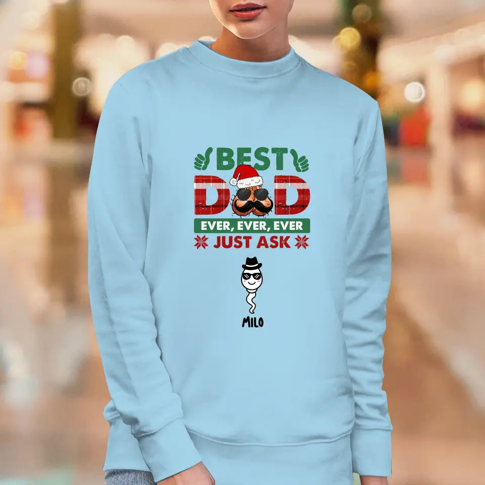 Best Dad Ever -  Custom Name - Personalized Gifts For Dad - Family Sweater