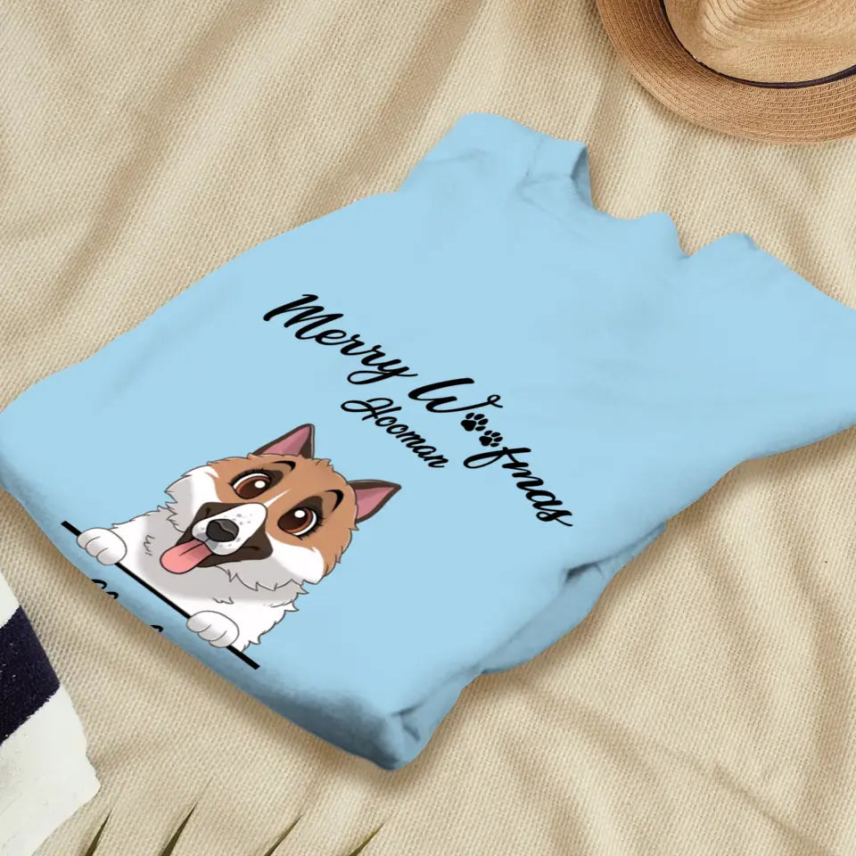 Merry Woofmas - Custom Name - Personalized Gifts For Dog Lovers - Sweater