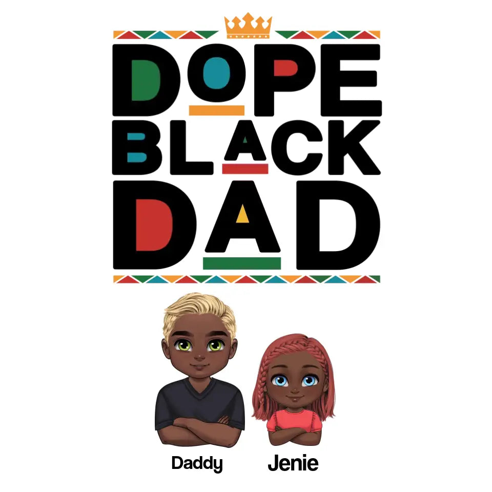 Dope Black Dad - Personalized Family Sweater