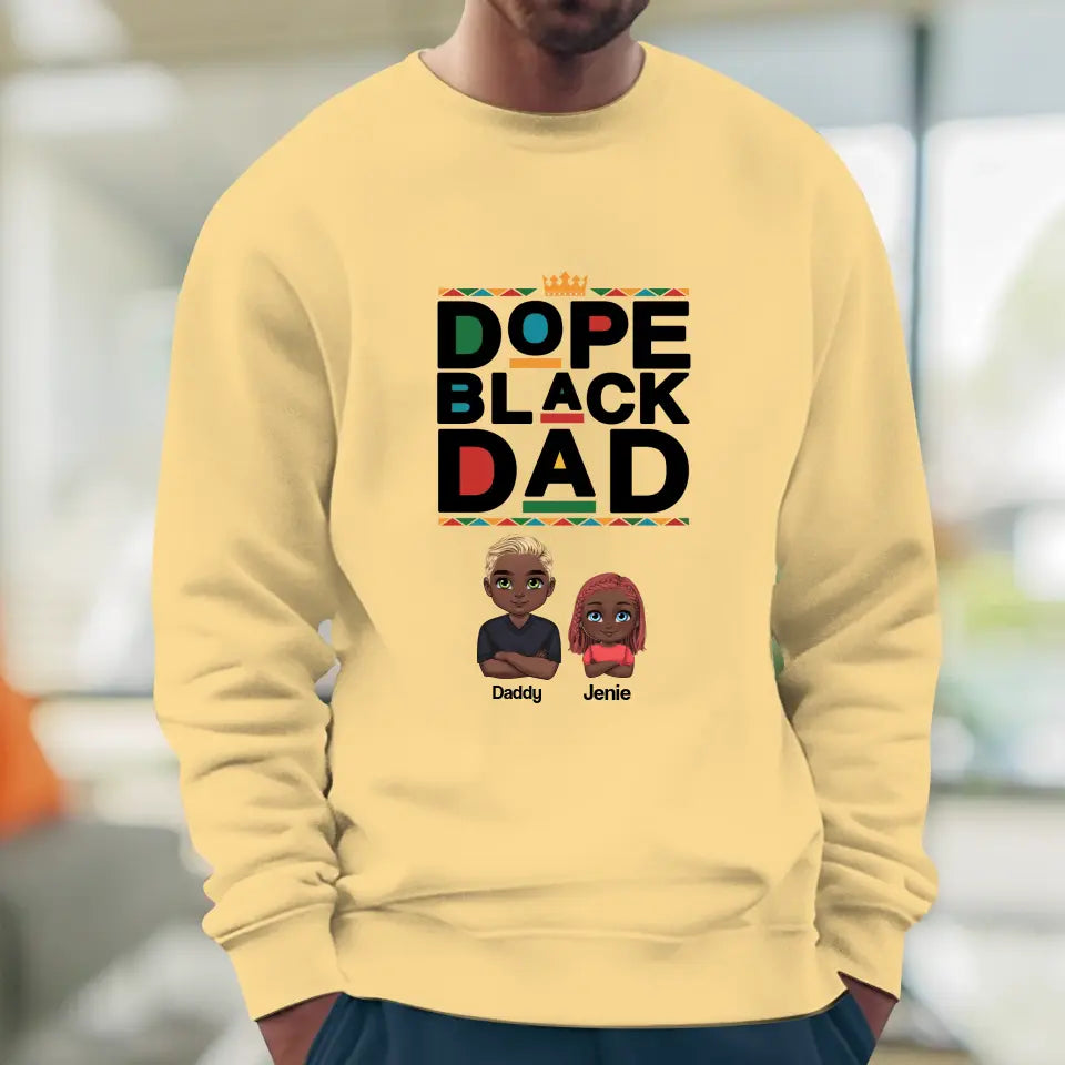 Dope Black Dad - Personalized Family Sweater