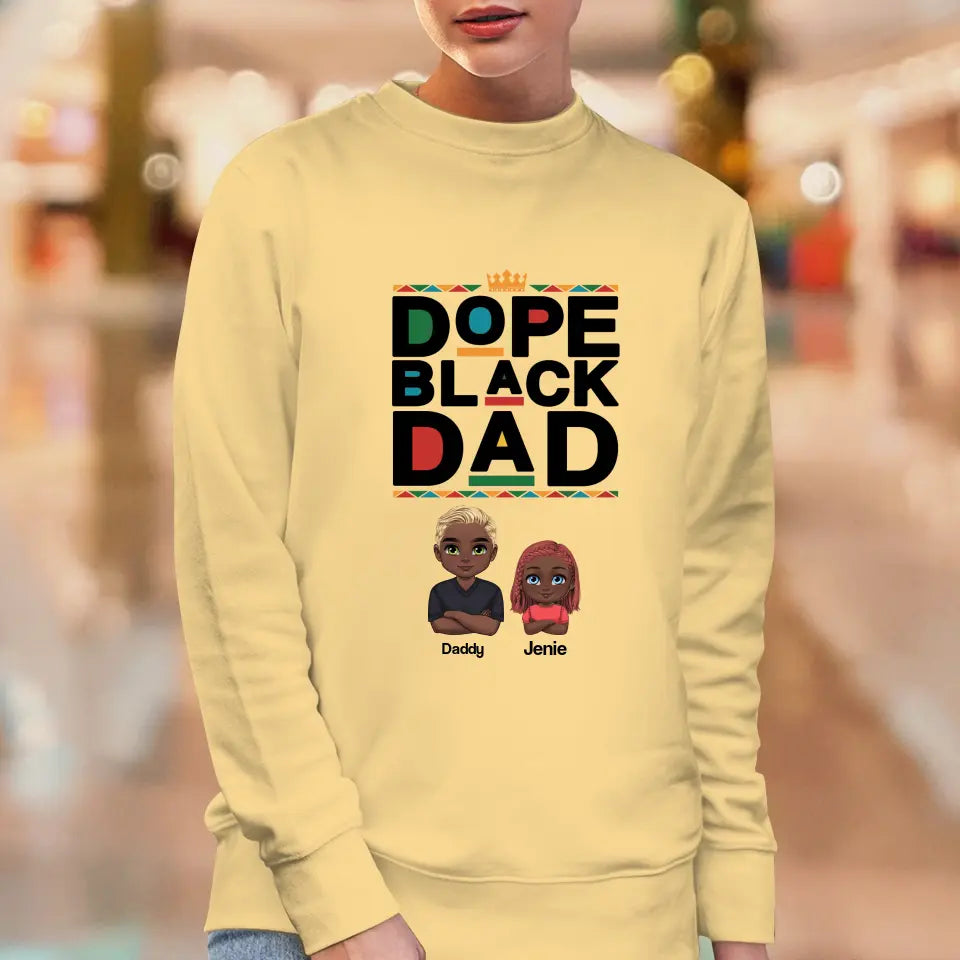 Dope Black Dad - Personalized Family Sweater