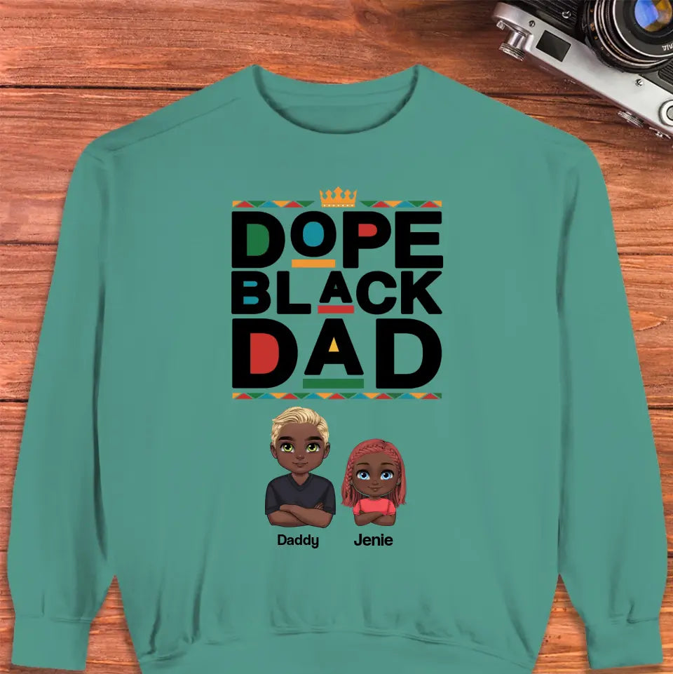 Dope Black Dad - Personalized Family Sweater