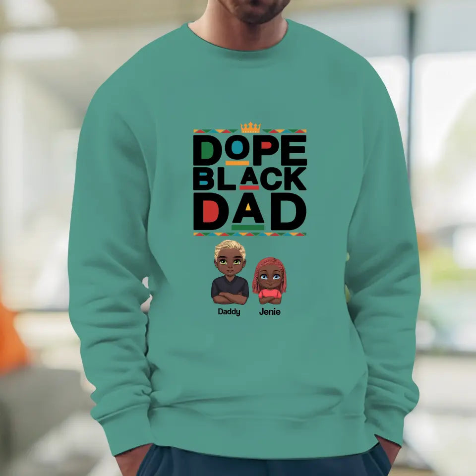 Dope Black Dad - Personalized Family Sweater