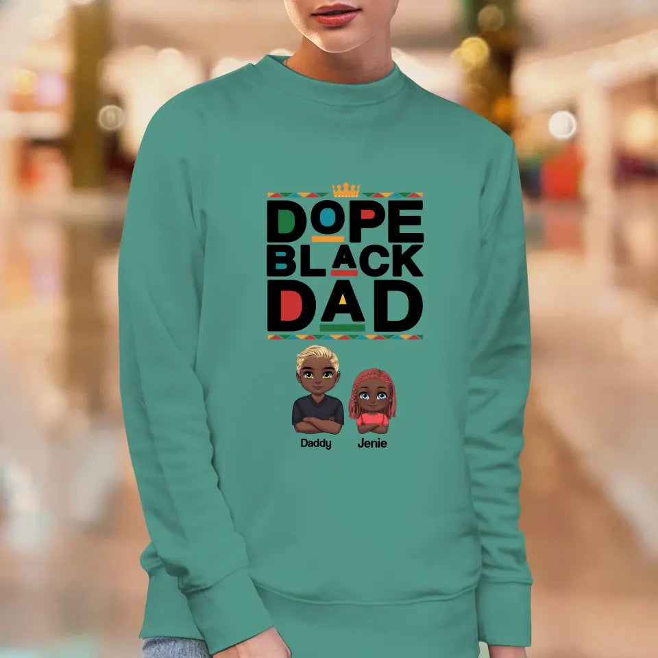 Dope Black Dad - Personalized Family Sweater