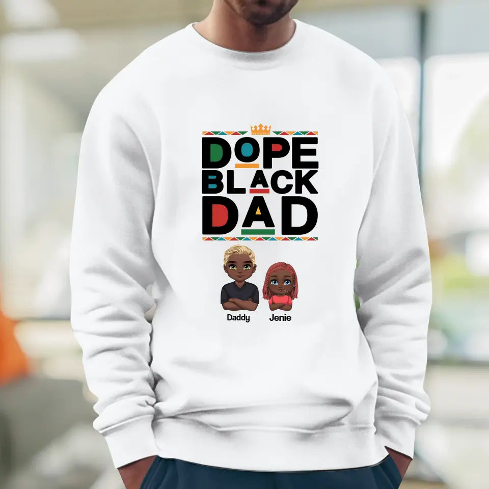 Dope Black Dad - Personalized Family Sweater