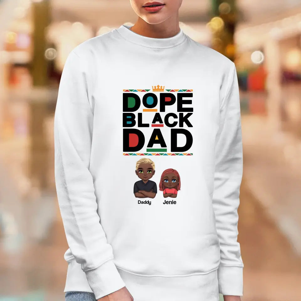 Dope Black Dad - Personalized Family Sweater