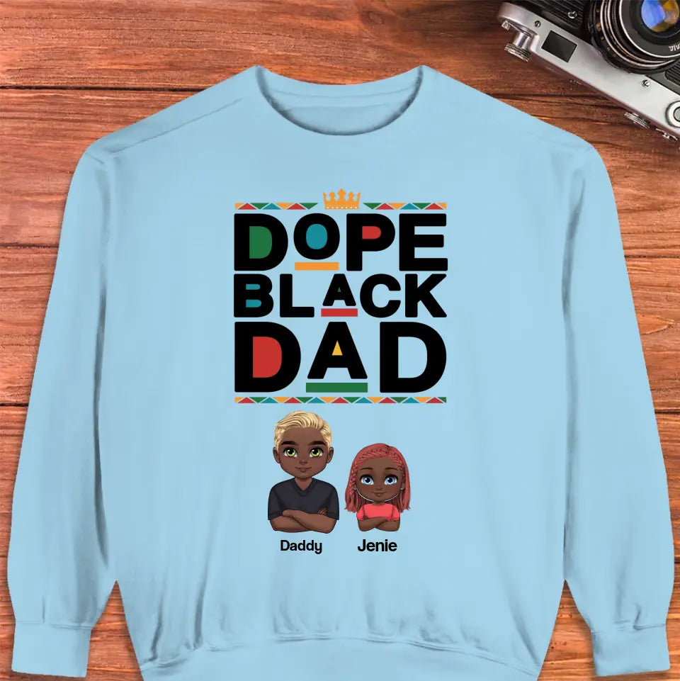 Dope Black Dad - Personalized Family Sweater