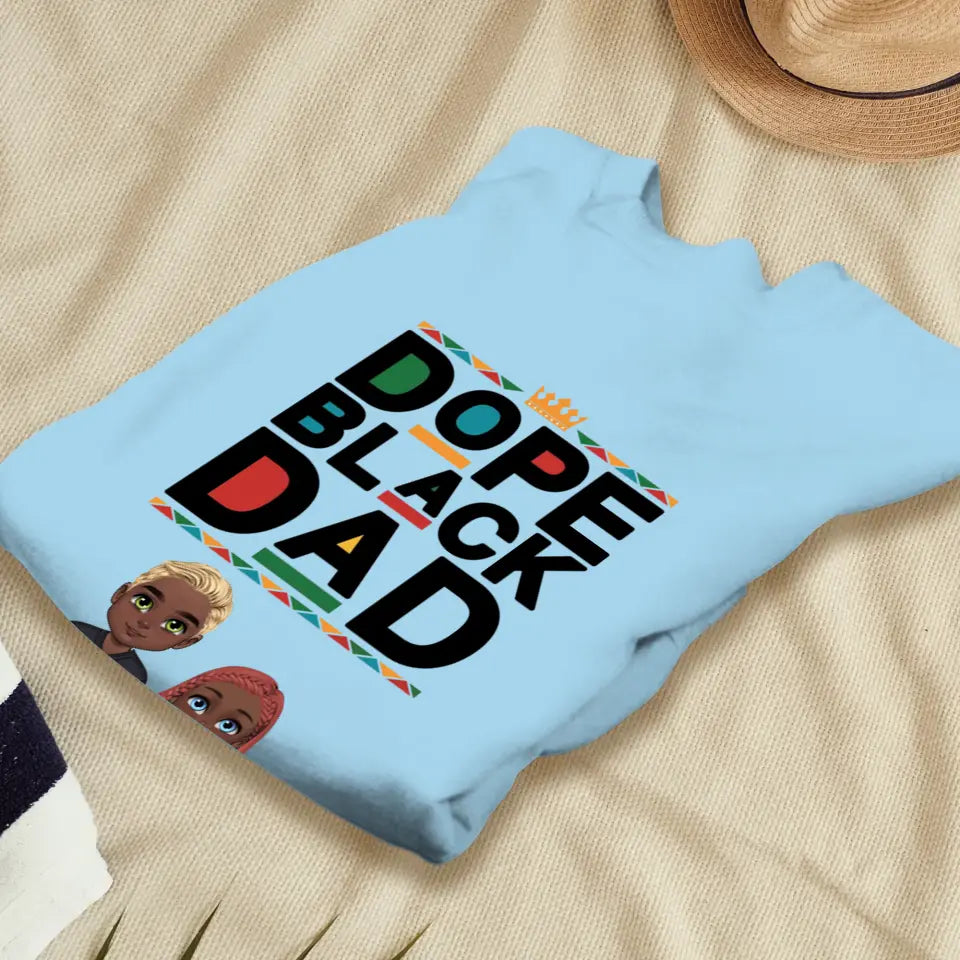 Dope Black Dad - Personalized Family Sweater