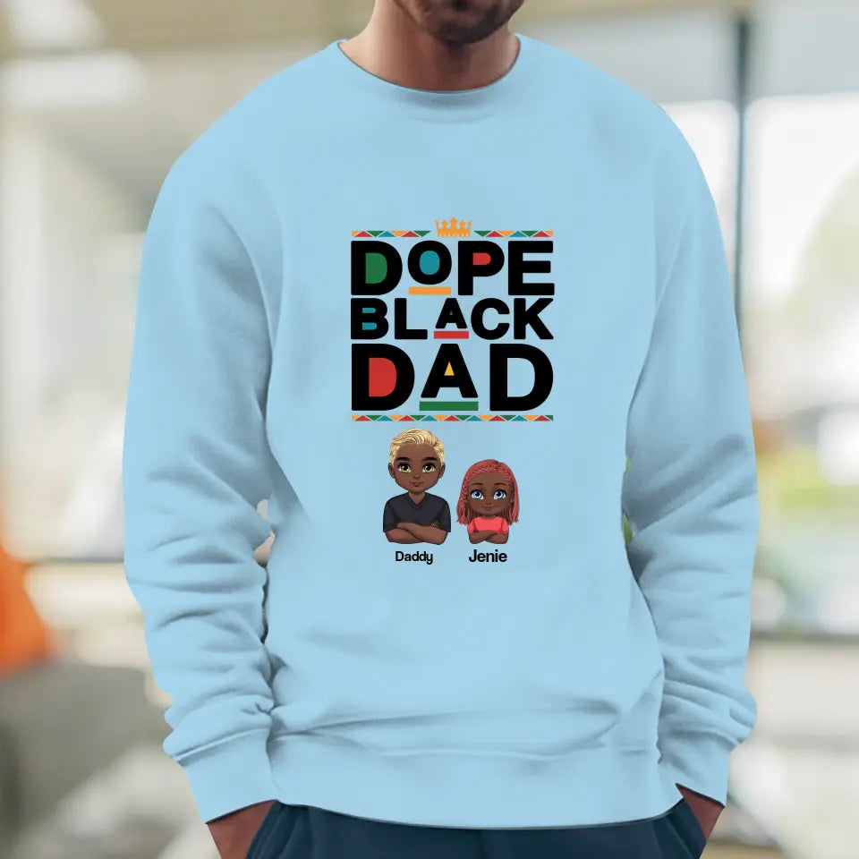 Dope Black Dad - Personalized Family Sweater