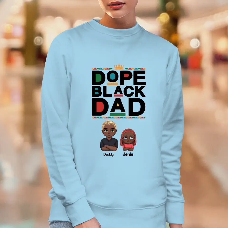 Dope Black Dad - Personalized Family Sweater