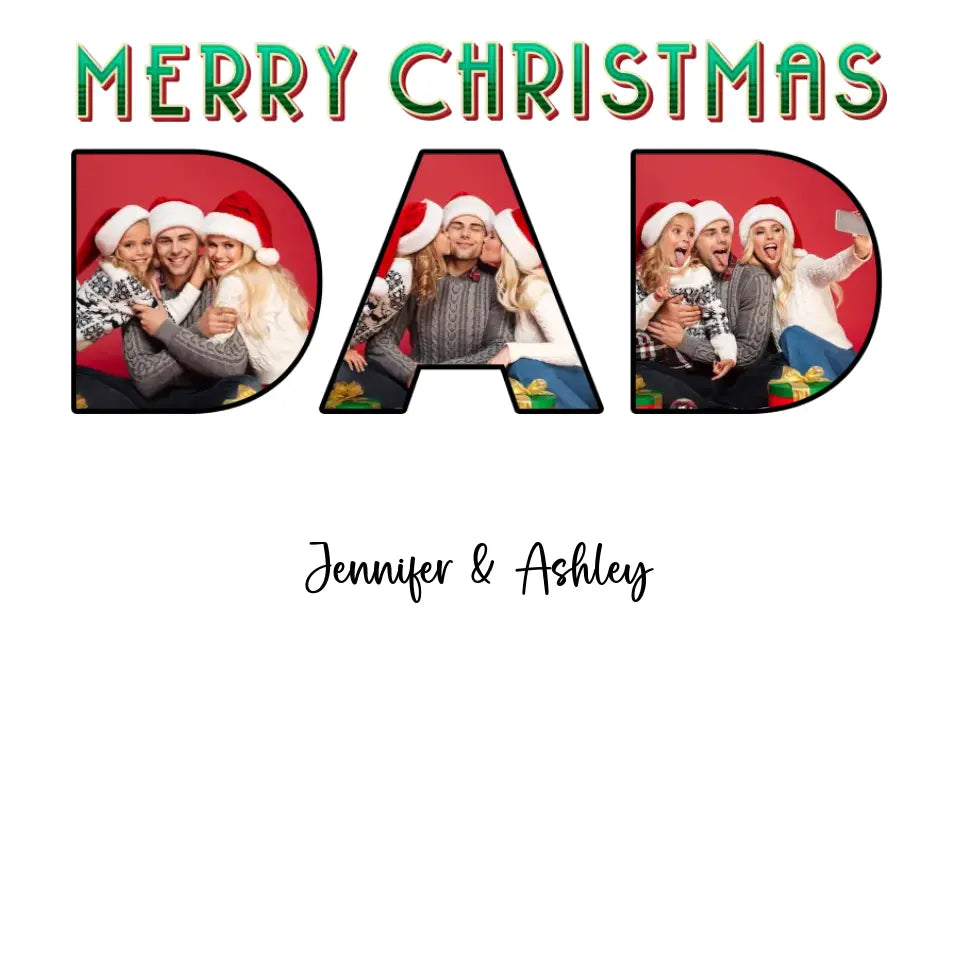 Merry Christmas Dad - Custom Photo - Personalized Gifts For Dad - T-shirt