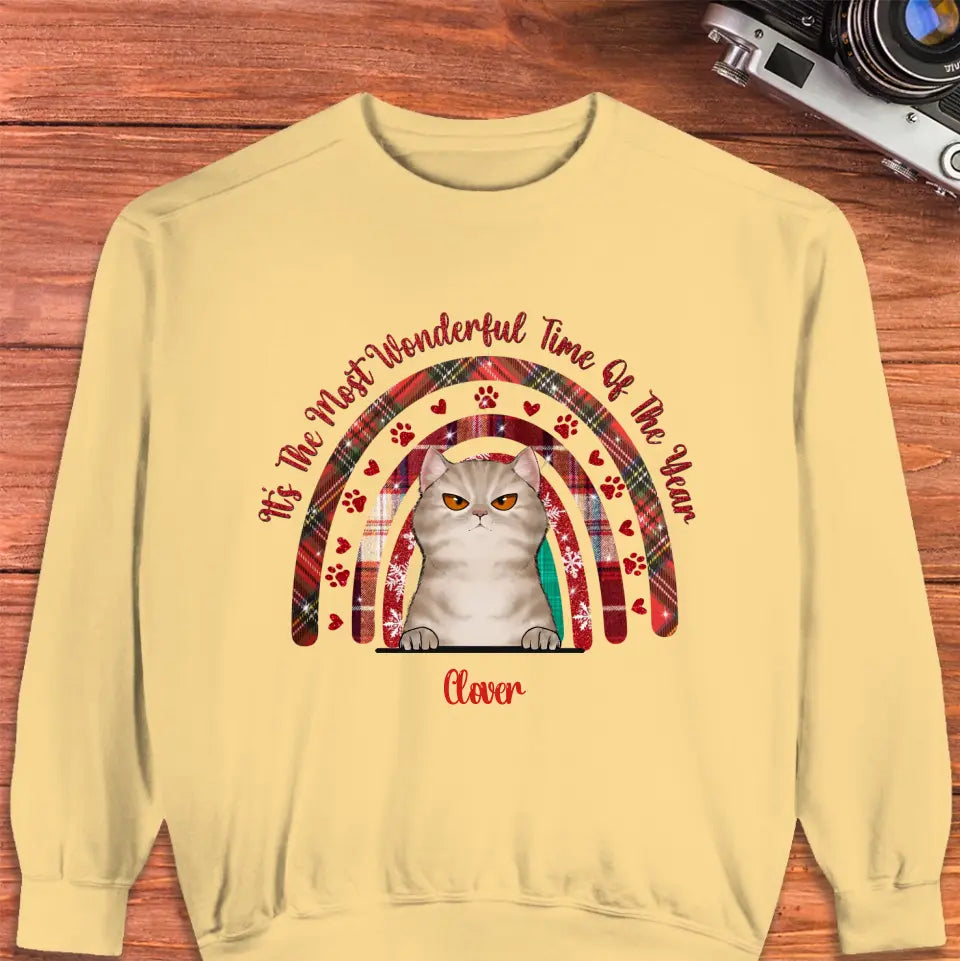 It's The Most Wonderful Time Of The Year - Custom Name - Personalized Gift For Cat Lovers - Sweater