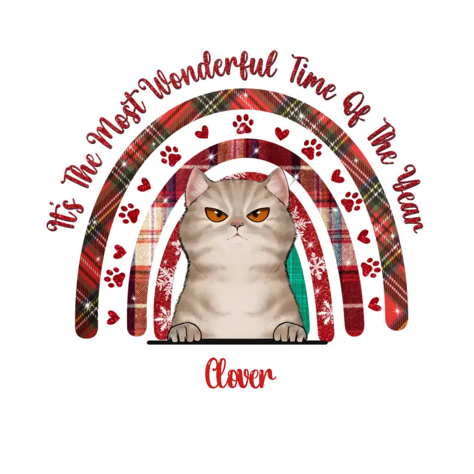 It's The Most Wonderful Time Of The Year - Custom Name - Personalized Gifts For Cat Lovers - T-shirt