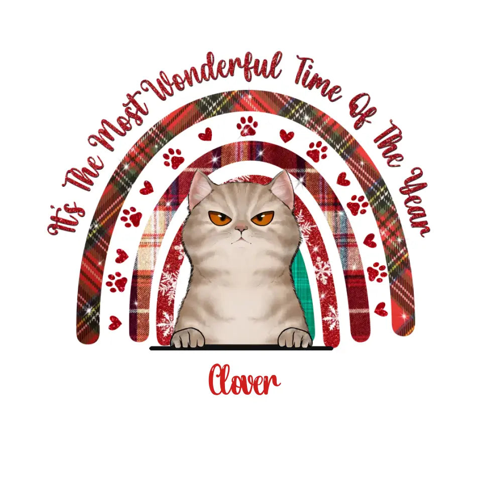 It's The Most Wonderful Time Of The Year - Custom Name - Personalized Gift For Cat Lovers - Sweater