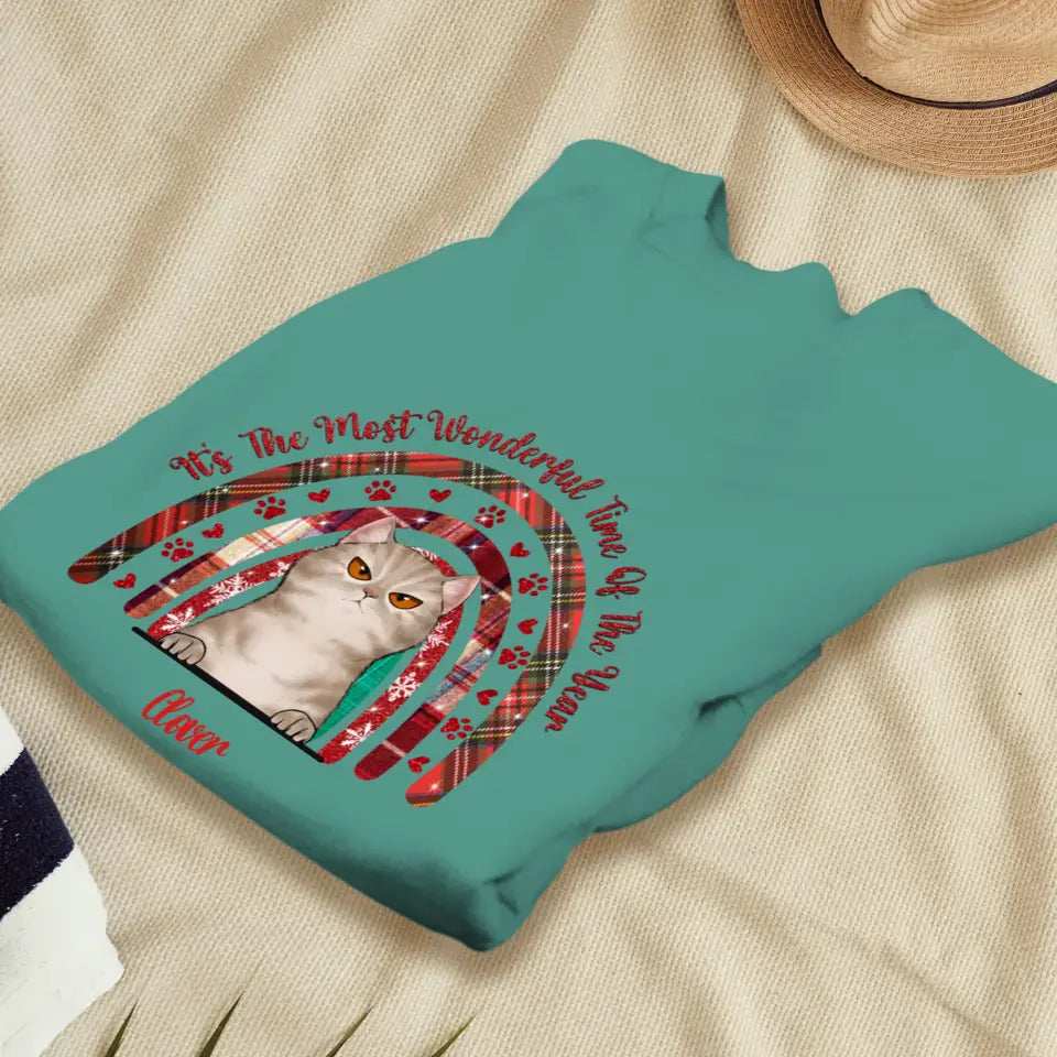 It's The Most Wonderful Time Of The Year - Custom Name - Personalized Gifts For Cat Lovers - T-shirt