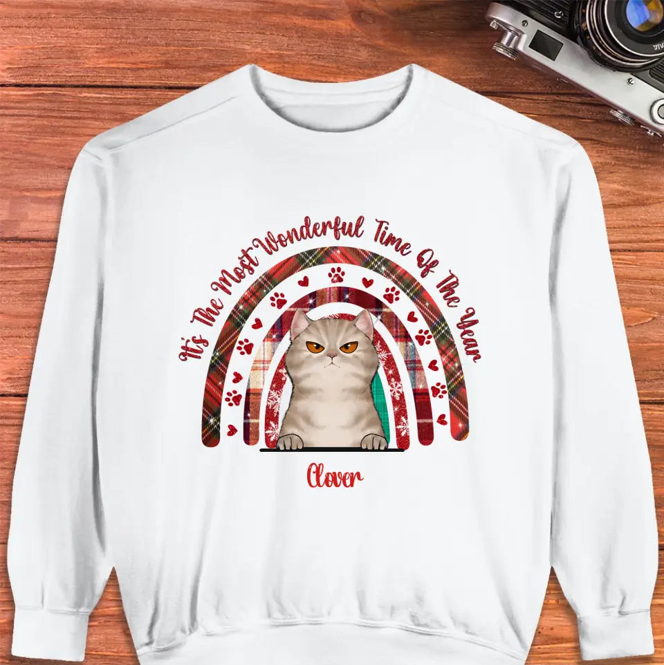 It's The Most Wonderful Time Of The Year - Custom Name - Personalized Gifts For Cat Lovers - T-shirt