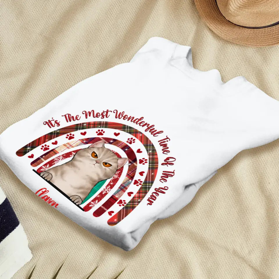 It's The Most Wonderful Time Of The Year - Custom Name - Personalized Gifts For Cat Lovers - T-shirt