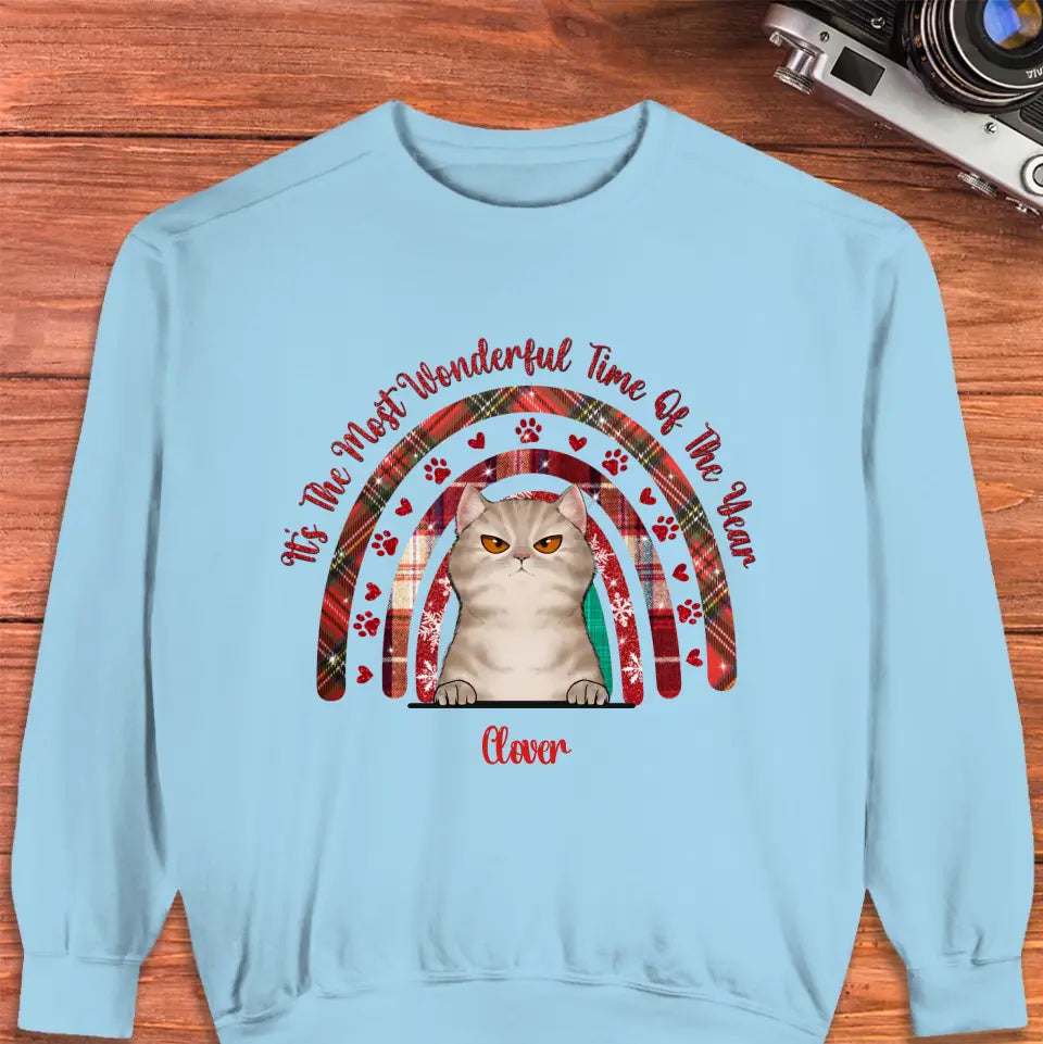 It's The Most Wonderful Time Of The Year - Custom Name - Personalized Gifts For Cat Lovers - T-shirt