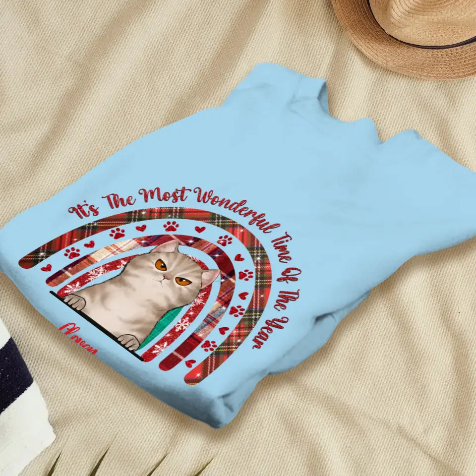 It's The Most Wonderful Time Of The Year - Custom Name - Personalized Gifts For Cat Lovers - T-shirt