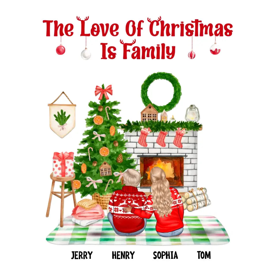 The Love Of Christmas Is Family - Custom Quote - Personalized Gifts for Family - Sweater