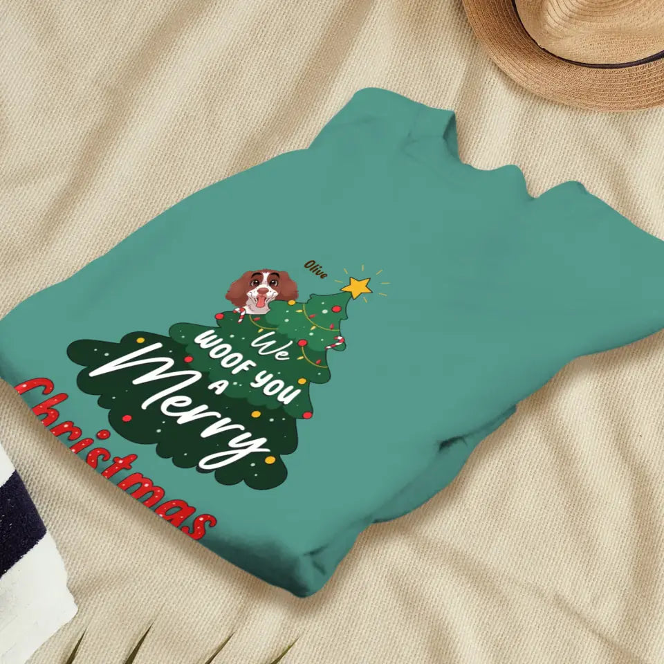 We Woof You A Merry Christmas - Custom Name - Personalized Gifts for Dog Lovers - Sweater