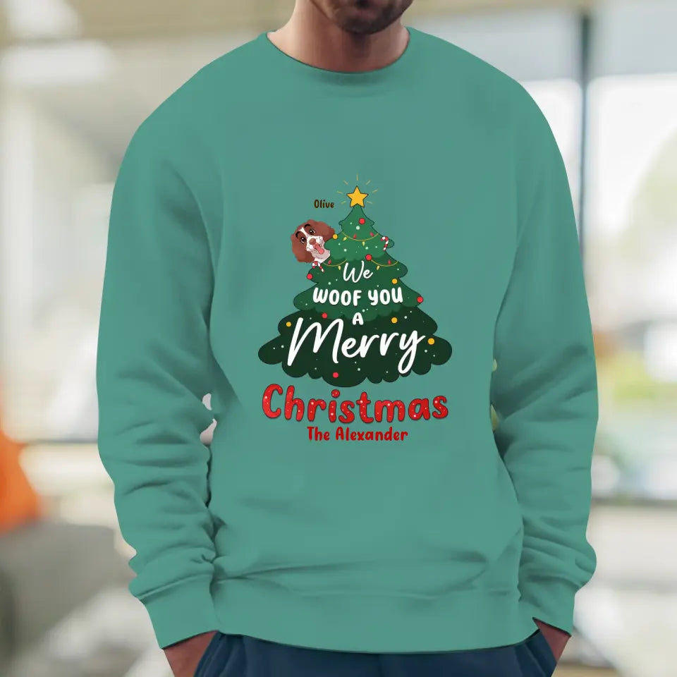 We Woof You A Merry Christmas - Custom Name - Personalized Gifts For Dog Lovers - T-shirt