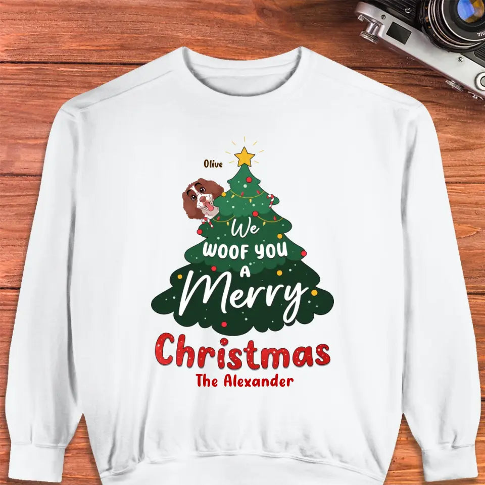 We Woof You A Merry Christmas - Custom Name - Personalized Gifts for Dog Lovers - Sweater