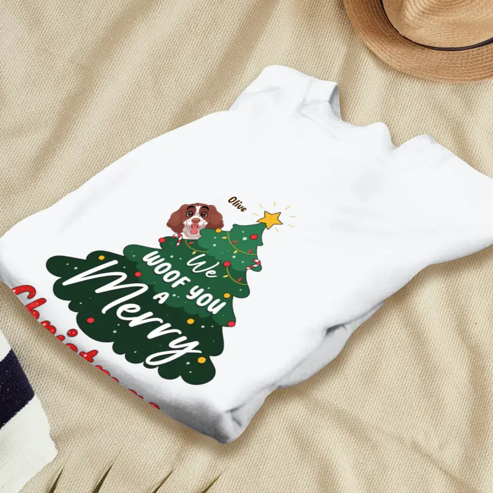 We Woof You A Merry Christmas - Custom Name - Personalized Gifts for Dog Lovers - Sweater