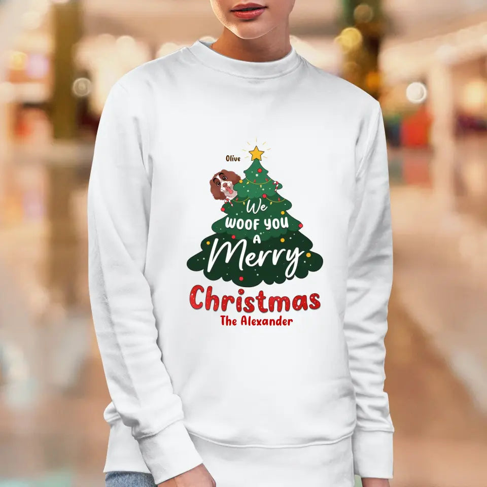 We Woof You A Merry Christmas - Custom Name - Personalized Gifts for Dog Lovers - Sweater