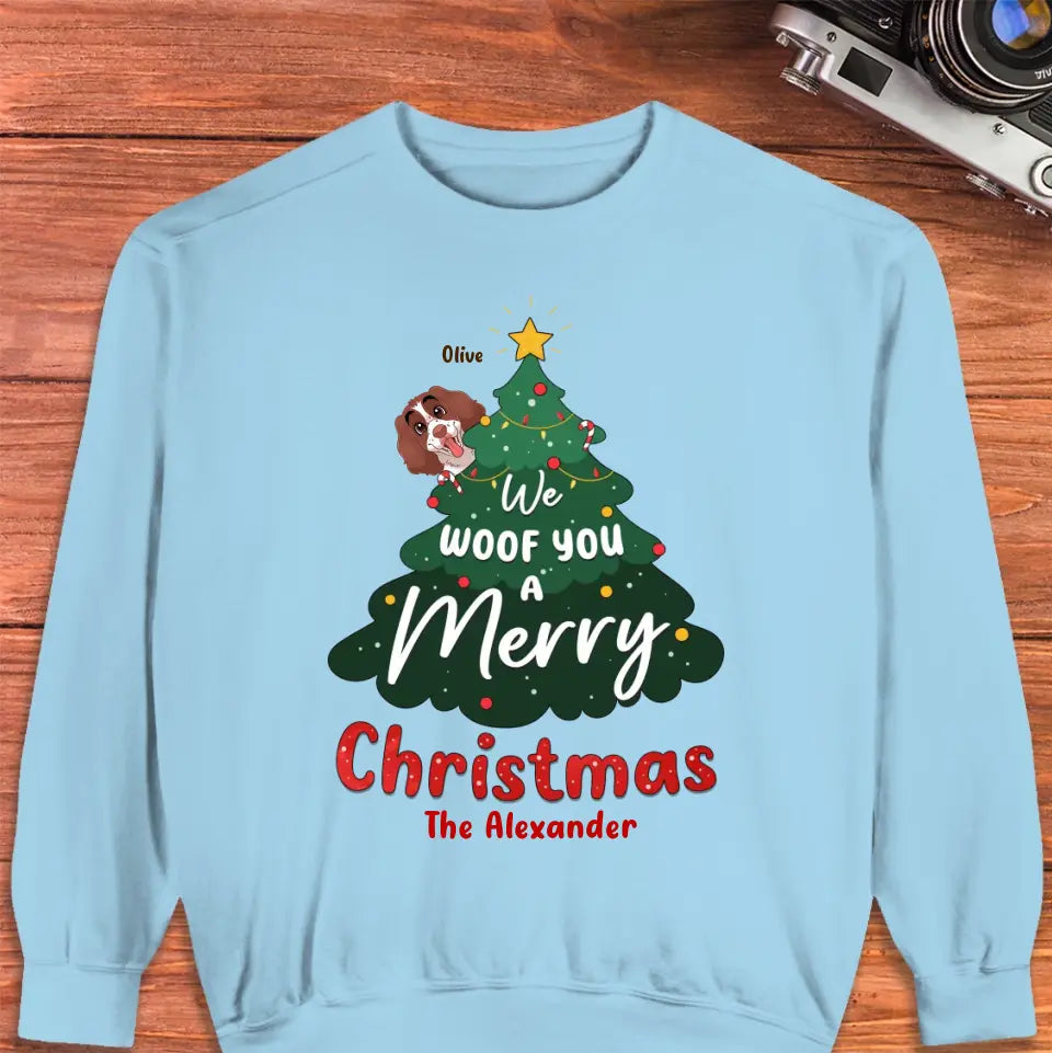 We Woof You A Merry Christmas - Custom Name - Personalized Gifts for Dog Lovers - Sweater