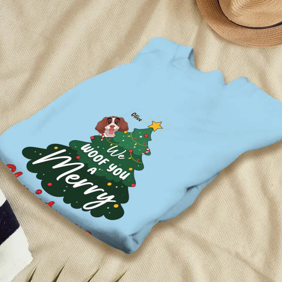 We Woof You A Merry Christmas - Custom Name - Personalized Gifts for Dog Lovers - Sweater