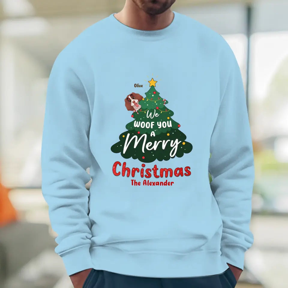 We Woof You A Merry Christmas - Custom Name - Personalized Gifts for Dog Lovers - Sweater