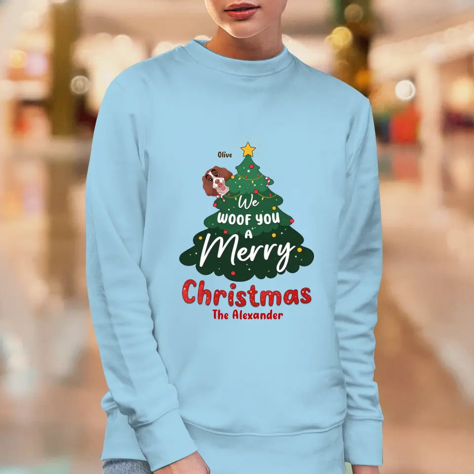 We Woof You A Merry Christmas - Custom Name - Personalized Gifts for Dog Lovers - Sweater