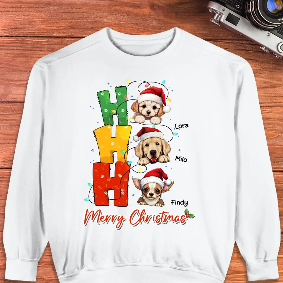 Ho Ho Ho Merry Christmas - Custom Name - Personalized Gifts for Dog Lovers - Sweater