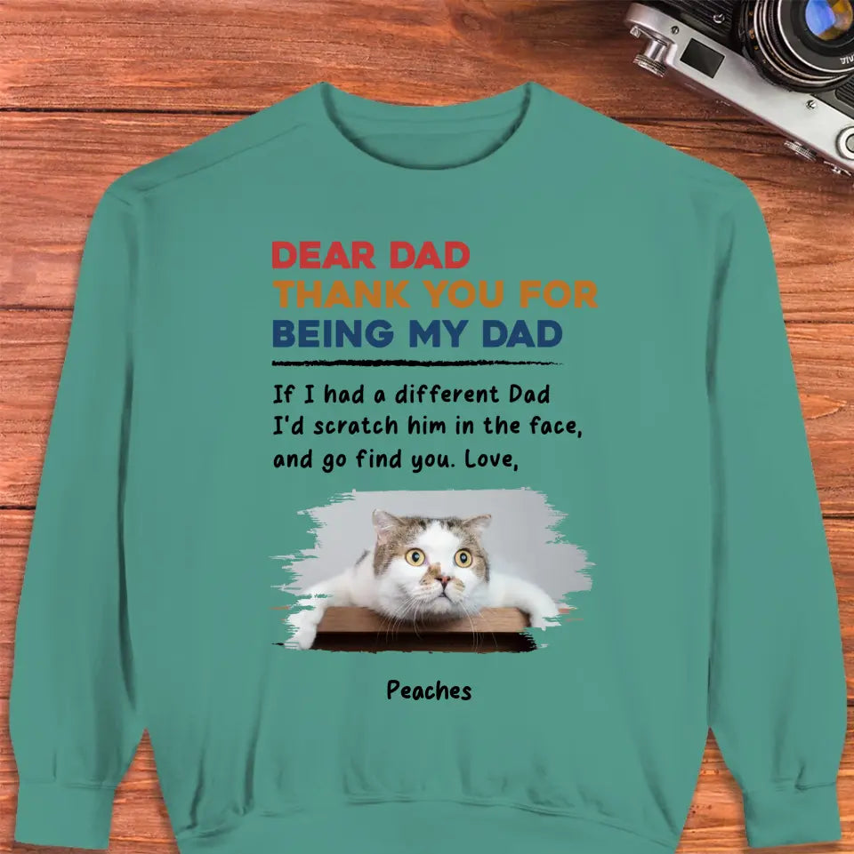 Thank You - Custom Photo - Personalized Gifts For Cat Lovers - Unisex Sweater