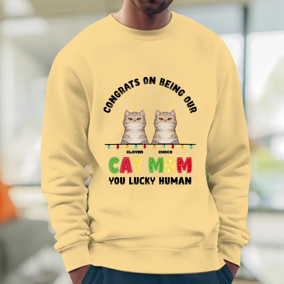 Congrats On Being My Cat Mom - Custom Name - Personalized Gifts for Cat Lovers - Unisex Sweater