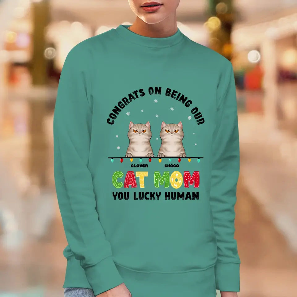 Congrats On Being My Cat Mom - Custom Name - Personalized Gifts For Cat Lovers - Unisex T-shirt