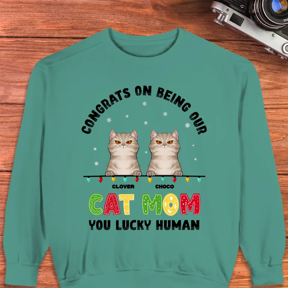 Congrats On Being My Cat Mom - Custom Name - Personalized Gifts for Cat Lovers - Unisex Sweater