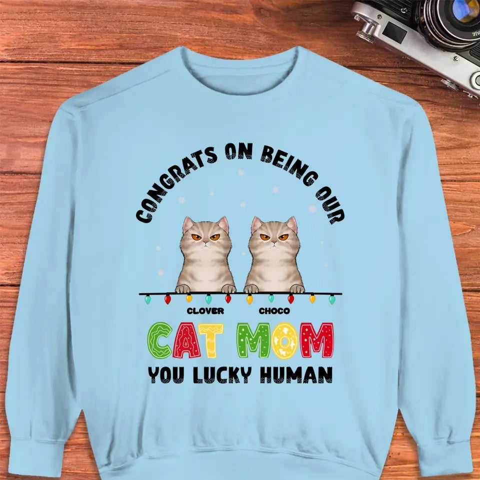 Congrats On Being My Cat Mom - Custom Name - Personalized Gifts for Cat Lovers - Unisex Sweater