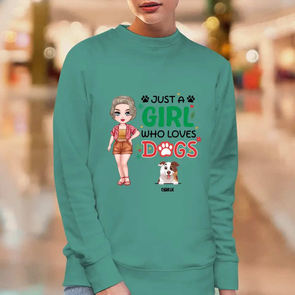 Just A Girl Who Loves Dog - Custom Name - Personalized Gifts for Dog Lovers - Sweater