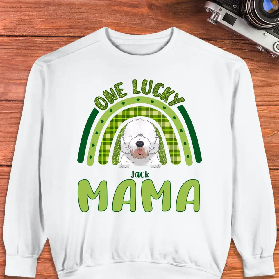 One Lucky Mama St. Patrick's Day - Custom Name - Personalized Gifts For Dog Lovers - Unisex T-Shirt