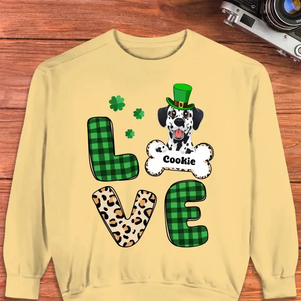 Dog Lover, Patrick's Day - Custom Name - Personalized Gifts For Dog Lovers - Unisex Sweater