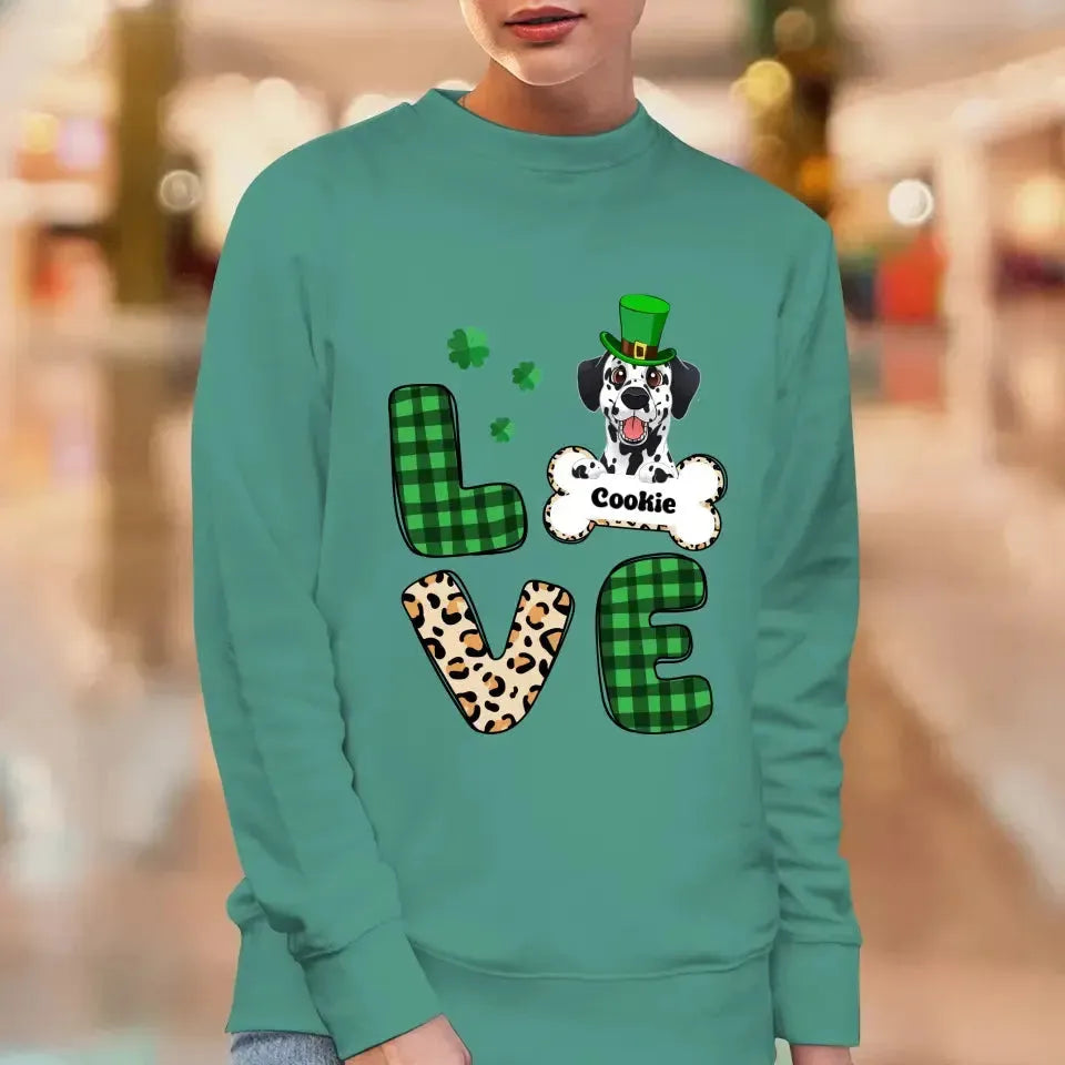 Dog Lover, Patrick's Day - Custom Name - Personalized Gifts For Dog Lovers - Unisex Sweater