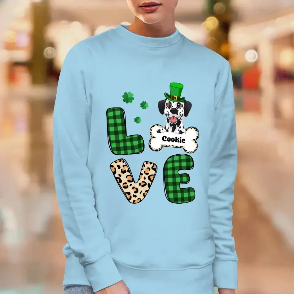 Dog Lover, Patrick's Day - Custom Name - Personalized Gifts For Dog Lovers - Unisex Sweater